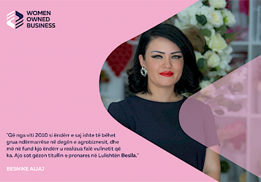 Msc. Besnike (Bafti) Aliaj is the beneficiary of the Start-UP grant through the project "Women's Opportunities in the Market, Economy and Networking" WOMEN