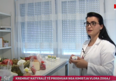 Vlora Zogaj from Hira Natural & Organic Skin Care beneficiary of a start-up investment by our organization in the show Today on KTV