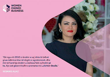 MSC. BESNIKE (BAFTI) ALIAJ ËSHTË PËRFITUESE E GRANTIT START-UP PËRMES PROJEKTIT “MUNDËSITË E GRAVE NË TREG, EKONOMI DHE RRJETËZIM” WOMEN