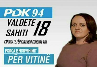 VALDETE SAHITI, GRUA E DIPLOMUAR NË PROGRAMIN E WFWI KANDIDATE PËR ASAMBLE KOMUNALE TË VITIS